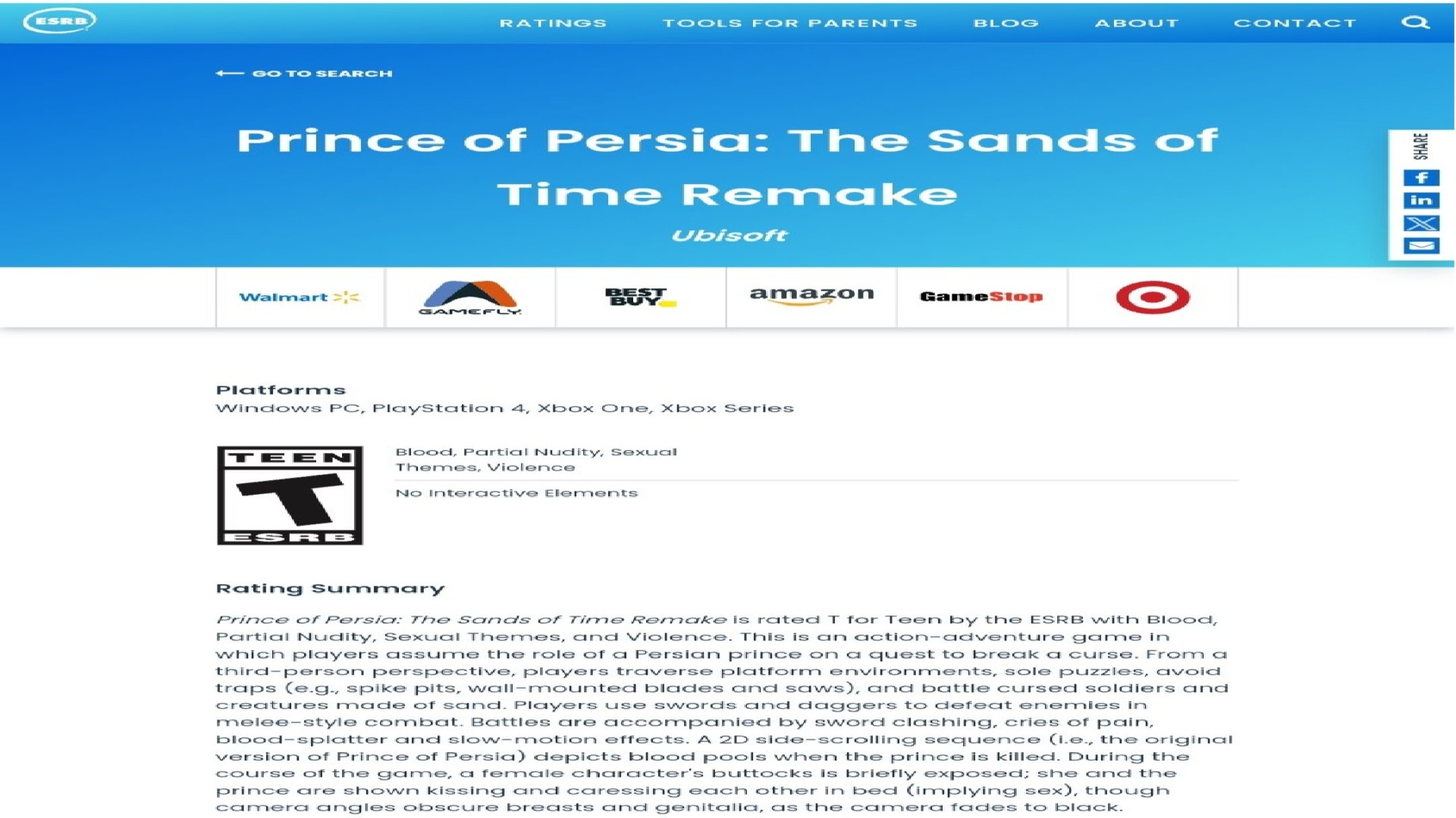 Prince of Persia le Sabbie del Tempo Remake; Prince of Persia